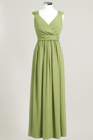 V-Ausschnitt Chiffon prächtiges Brautjungfernkleid mit gekappten Ärmeln - Bild 19