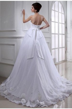 Robe de mariée longue simple ceinture cordon avec perle - Photo 2