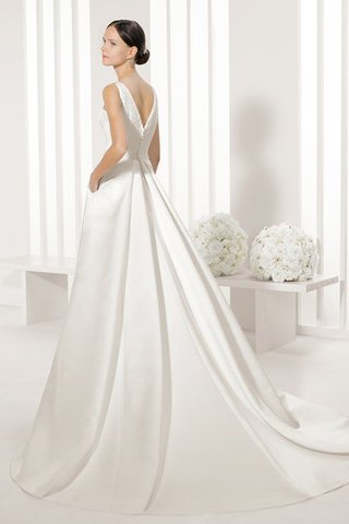 Romántico Vestido de Novia de Natural de Abalorio de Iglesia de Sin mangas - Foto 2