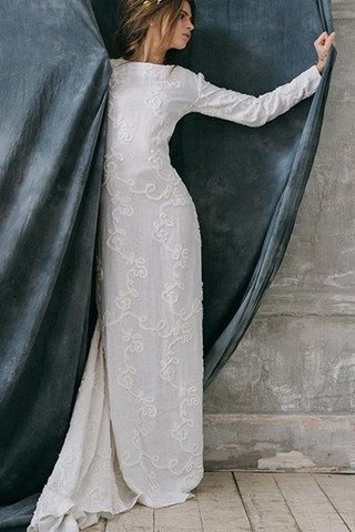 Ewiges langärmeliges Juwel Ausschnitt Reißverschluss bodenlanges Brautkleid mit Bordüre - Bild 2