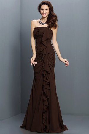 Meerjungfrau Stil Ärmelloses Chiffon Bodenlanges Brautjungfernkleid mit Empire Taille - Bild 9