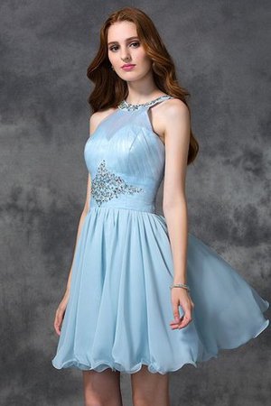 Ärmelloses Schaufel-Ausschnitt Chiffon Reißverschluss Kurzes Cocktailkleid - Bild 6