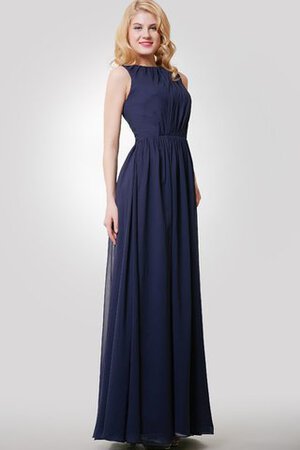 Robe demoiselle d'honneur plissage facile a-ligne trou de serrure manche nulle - Photo 4