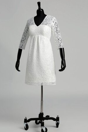 Abito da Sposa V-Scollo in pizzo con Increspato A-Line Semplice Shiena Sheer - Foto 8