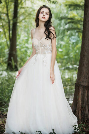 Robe de mariée bretelles spaghetti captivant manche nulle a-ligne naturel - Photo 5
