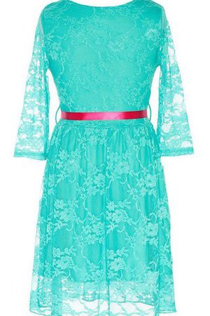 Robe de cortège enfant col u profond de longueur à genou avec manche longue avec zip ligne a - Photo 2