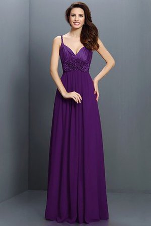 Robe demoiselle d'honneur longue a-ligne de col en v avec sans manches de princesse - Photo 13