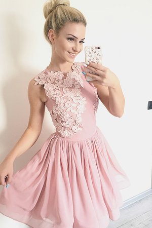 A Linie Bezaubernd Prinzessin Abiballkleid aus Chiffon mit Applike - Bild 1