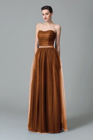 Ärmelloses Herz-Ausschnitt Prinzessin Reißverschluss Sittsames Brautjungfernkleid - Bild 4
