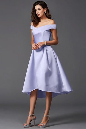 A Linie Schulterfrei Hoch Niedrig Rocklänge-asymmetrisches Mini Brautjungfernkleid - Bild 19