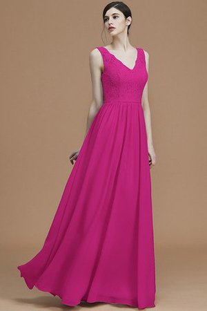 V-Ausschnitt Prinzessin Normale Taille Reißverschluss A Linie Brautjungfernkleid - Bild 17