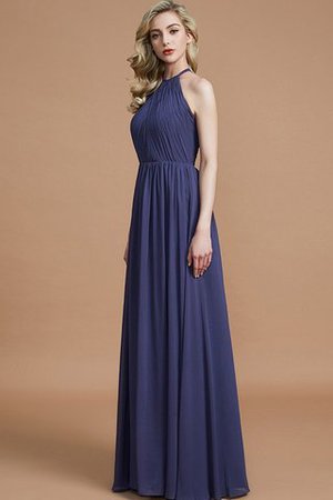 Robe demoiselle d'honneur naturel a-ligne manche nulle en chiffon de princesse - Photo 3