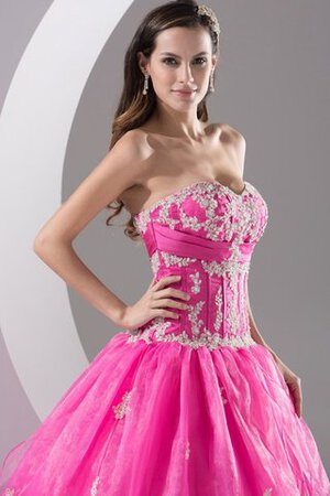 Robe de quinceanera plissage col en forme de cœur decoration en fleur ruché de mode de bal - Photo 6