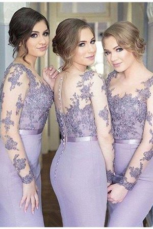 Vestido de Dama de Honor de Corte Sirena de Natural de Escote redondo - Foto 1