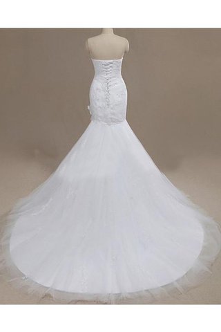 Robe de mariée bretelles spaghetti longueur au ras du sol en organza avec sans manches cordon - Photo 2