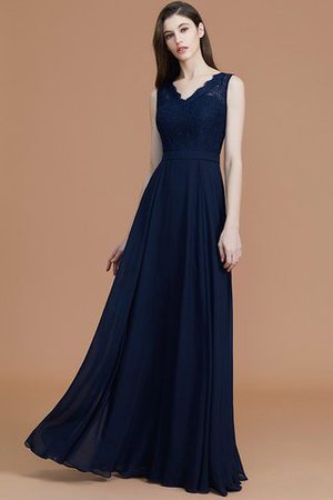 A Linie Prinzessin Normale Taille Ärmelloses Bodenlanges Brautjungfernkleid - Bild 1