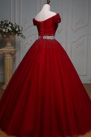 Natürliche Taile schulterfrei Duchesse-Linie Tüll Quinceanera Kleid aus Organza mit Bordüre - Bild 4