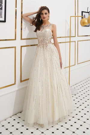 Robe de bal avec sans manches textile en tulle glamour naturel longue - Photo 3