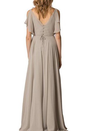 Sencillo Vestido de Dama de Honor de Baja escote en V de Sin mangas de Volantes Adorno - Foto 2