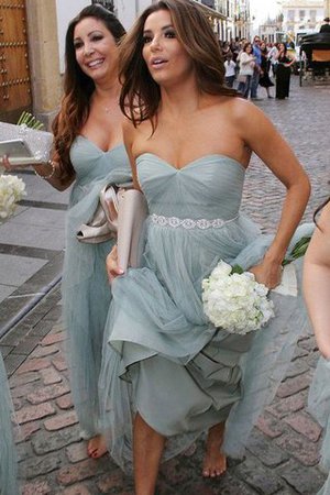 Normale Taille Prinzessin Herz-Ausschnitt Ärmelloses A-Line Brautjungfernkleid - Bild 1