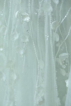 Satin Spitze Tüll Schlüsselloch Rücken Ärmelloses Brautkleid mit Bordüre - Bild 2