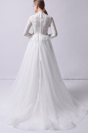 Robe de mariée morden elevé a-ligne de traîne courte chic - Photo 7