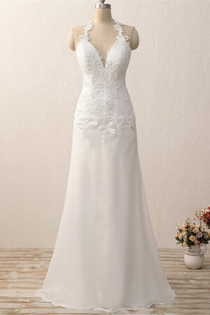 Robe de mariée avec zip de traîne courte satin en simulation gracieux naturel - Photo 1