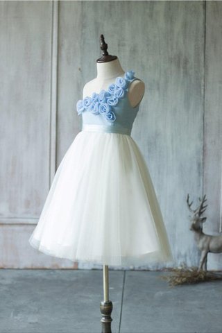 Gerüschtes Tüll a linie knöchellanges Blumenmädchenkleid mit Blume - Bild 2