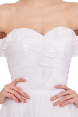 Vestido de 15 años de Corte-A en Gasa de Natural de Escote Corazón de Plisado - Foto 3