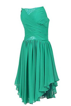 Trägerlos Ärmellos plissiertes Chiffon Rocklänge-asymmetrisches mini Brautjungfernkleid - Bild 3