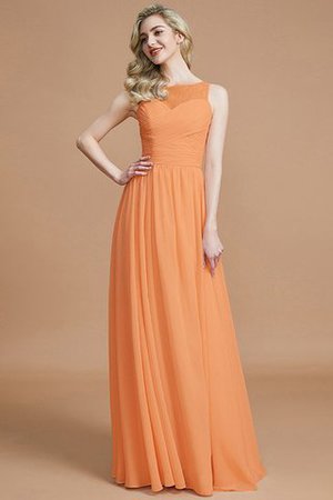 Robe demoiselle d'honneur de col bateau de princesse avec chiffon a-ligne ruché - Photo 25