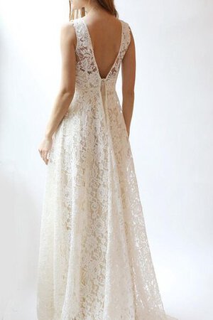 Robe de mariée elégant romantique avec zip col ras du cou ligne a - Photo 5