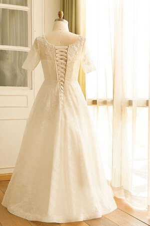 Robe de mariée en satin col en bateau noble ligne a romantique - Photo 5