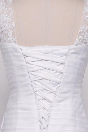 Tüll normale Taille Organza Meerjungfrau Brautkleid mit gekappten Ärmeln mit Bordüre - Bild 3