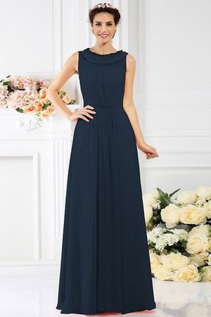 Boot-Ausschnitt Chiffon Reißverschluss Prinzessin Bodenlanges Brautjungfernkleid - Bild 8