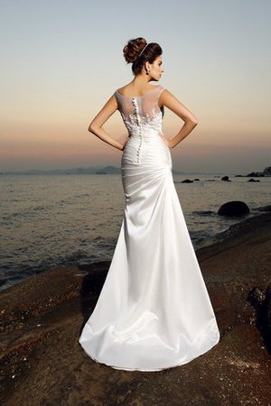 Robe de mariée longue en plage manche nulle en satin de traîne courte - Photo 2