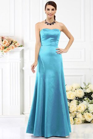 Robe demoiselle d'honneur longue de fourreau de bustier avec zip en satin - Photo 5
