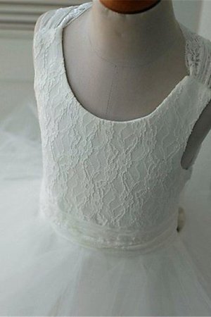 Robe de cortège enfant naturel de mode de bal en organza encolure ronde avec fleurs - Photo 3