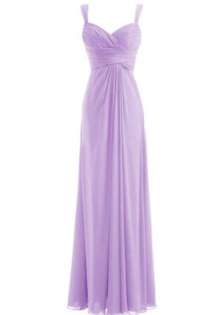 Robe demoiselle d'honneur ruché avec zip en chiffon a-ligne longueru au niveau de sol - Photo 3
