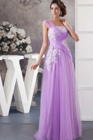 Tüll Spaghetti Träger langes Abendkleid mit Applike - Bild 4