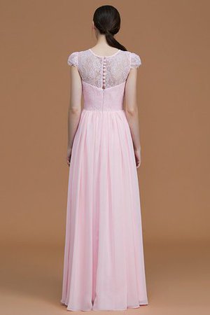 Robe demoiselle d'honneur naturel ligne a fermeutre eclair en chiffon col ras du cou - Photo 36