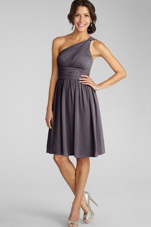 Ein Schulter trägerloser Ausschnitt Chiffon A-Line mini Brautjungfernkleid - Bild 23