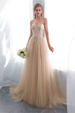 Abito da sposa con fiore particolare con ricamo allettante lunghi in tulle - Foto 1