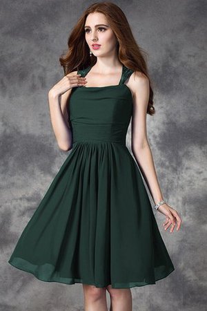 Ärmelloses Normale Taille Chiffon Reißverschluss Brautjungfernkleid mit Spaghettiträger - Bild 7