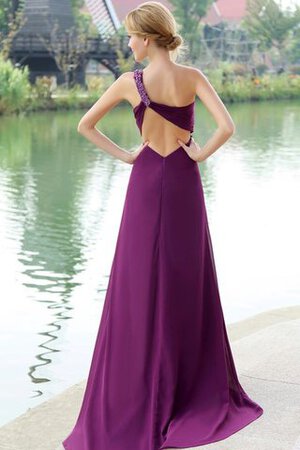 Abito da Sera con Fiore A Terra in Chiffon Conotta Schiena Nuda - Foto 5