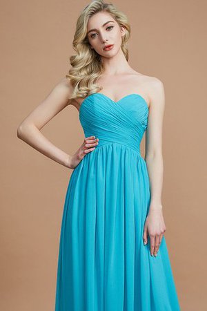Herz-Ausschnitt Chiffon Ärmelloses Normale Taille Brautjungfernkleid mit hoher Tailler - Bild 2