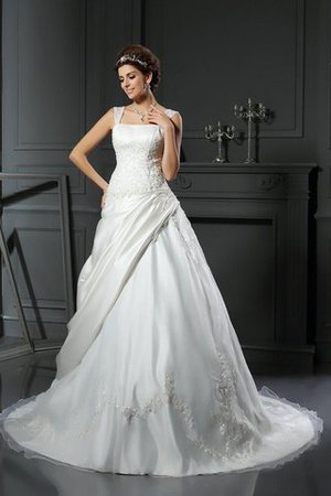 Robe de mariée distinguee de tour de ceinture en haute appliques en satin cordon - Photo 1