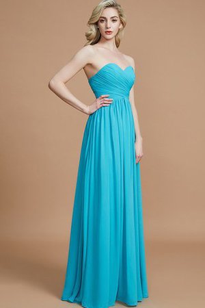 Robe demoiselle d'honneur naturel d'empire avec chiffon ruché jusqu'au sol - Photo 5