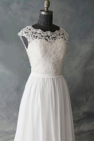 Gekerbter Ausschnitt Chiffon schlichtes luxus Brautkleid mit Knöpfen aus Spitze - Bild 5