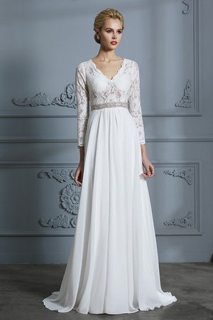 Süss Modern Romantisches Sittsames Brautkleid aus Chiffon - Bild 1